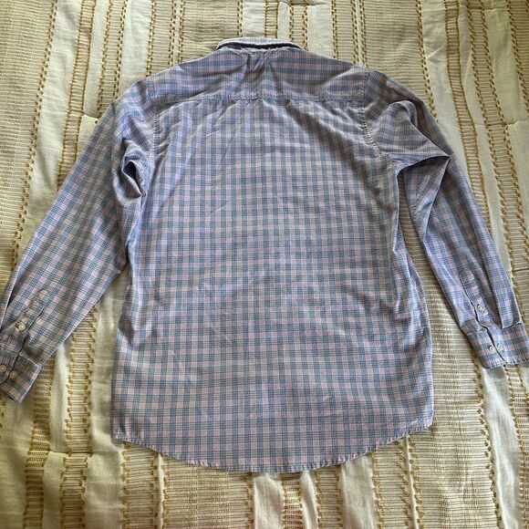 Izod Big Boys Pink/Blue Long Sleeve Button Down Plaid Stretch Shirt Size 18/20 - Picture 7 of 7